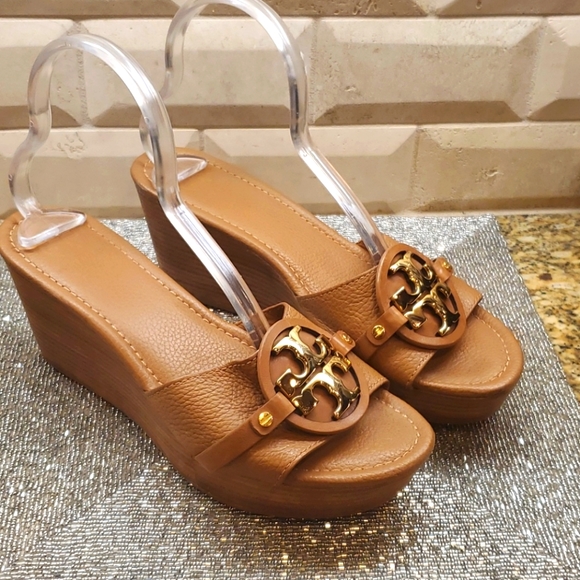 SOLD!! TORY BURCH Ines Wedge Sandals - Size 10 - Picture 1 of 9